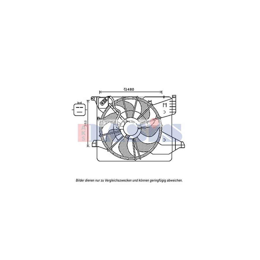 AKS Dasis 568056N Fan, Radiator For Kia Sorento II (Xm) | ML Performance UK