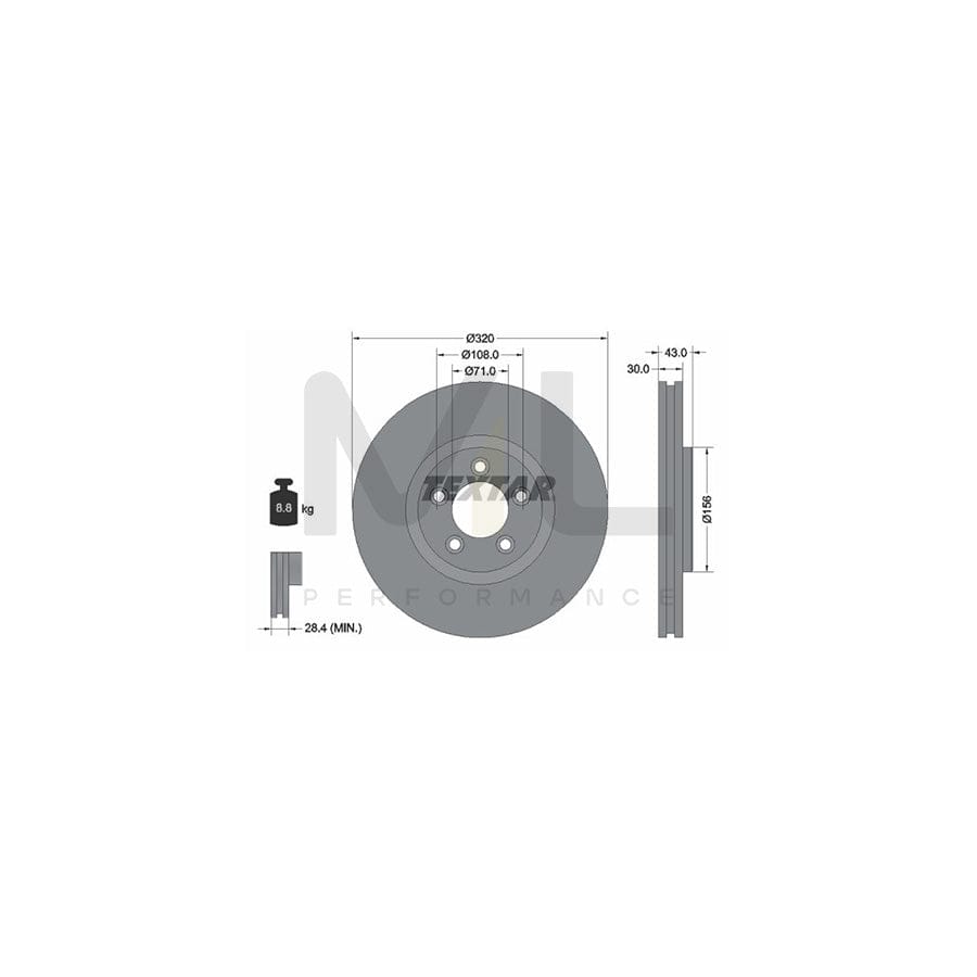 TEXTAR PRO 92158703 Brake Disc Internally Vented, Coated, without wheel hub, without wheel studs | ML Performance Car Parts