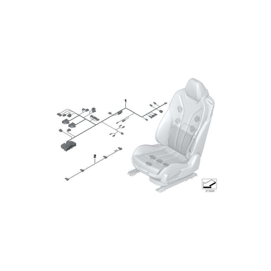 Genuine BMW 61129259524 F12 F06 F13 Wiring Set Seat Right (Inc. 650i, 650iX & 650iX 4.0) | ML Performance UK