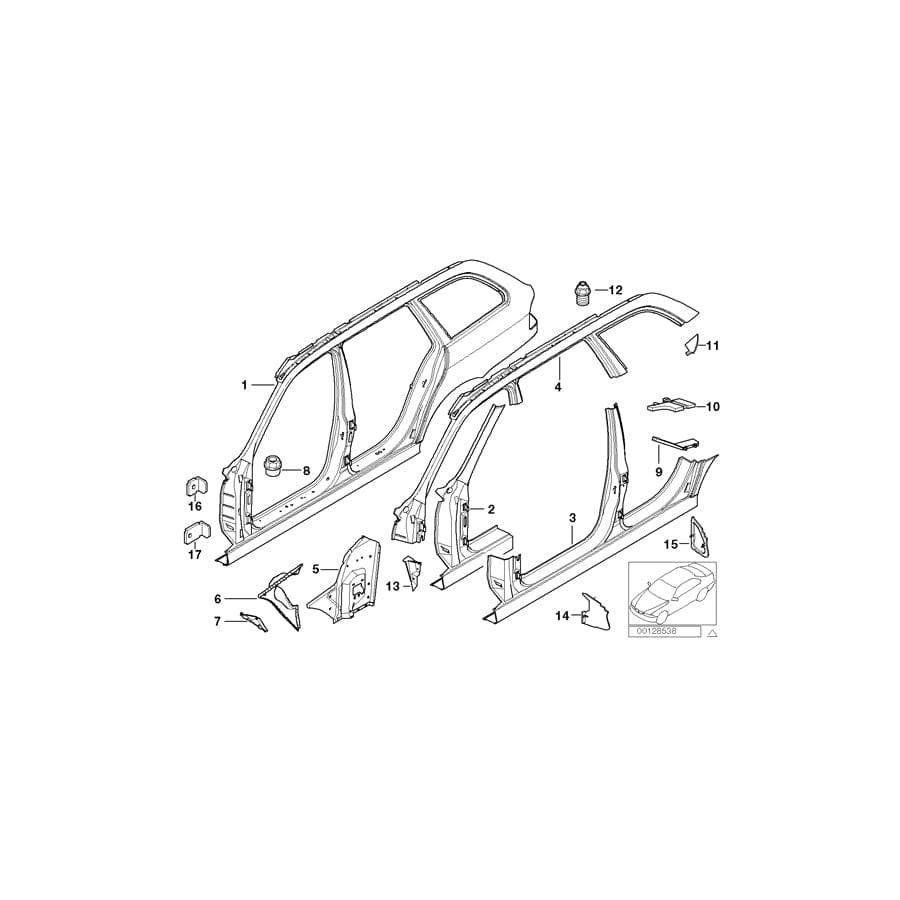 Genuine BMW 41218216189 E39 Moulded Part F Entrance (Inc. 540i, 528i & 520i) | ML Performance UK Car Parts