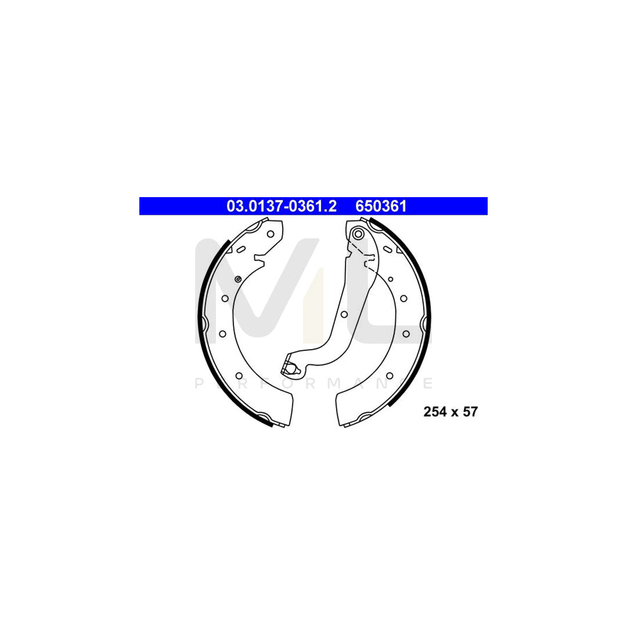 ATE 03.0137-0361.2 Brake Shoe Set with lever | ML Performance Car Parts