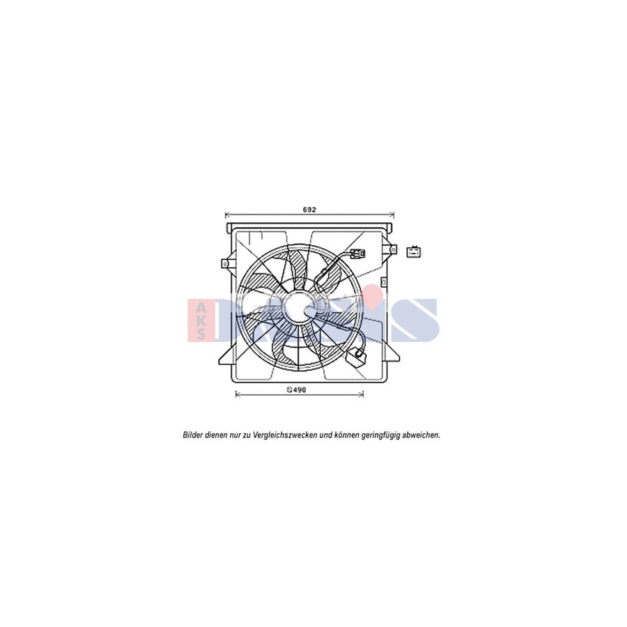 AKS Dasis 568055N Fan, Radiator For Hyundai Santa Fé III (Dm) | ML Performance UK