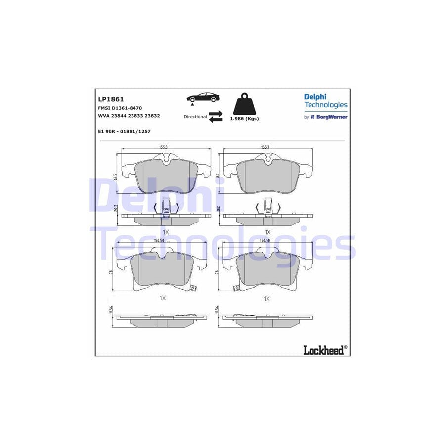 Delphi Lp1861 Brake Pad Set