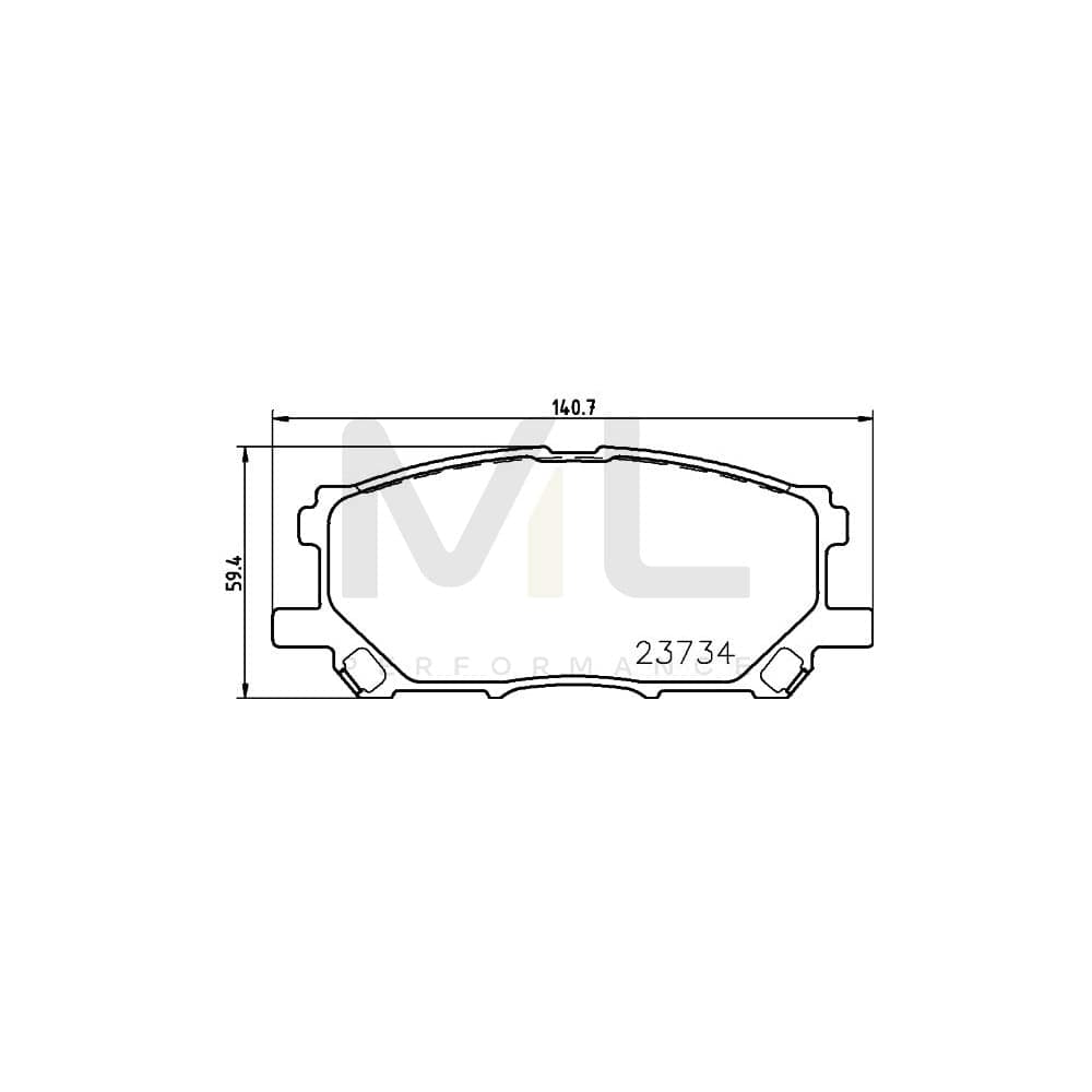 Hella 8DB 355 010-071 Brake Pad Set Not Prepared For Wear Indicator | ML Performance Car Parts