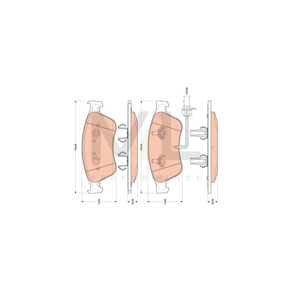 TRW Gdb1811 Brake Pad Set For Audi A8 D3 (4E2, 4E8) Incl. Wear Warning Contact | ML Performance Car Parts