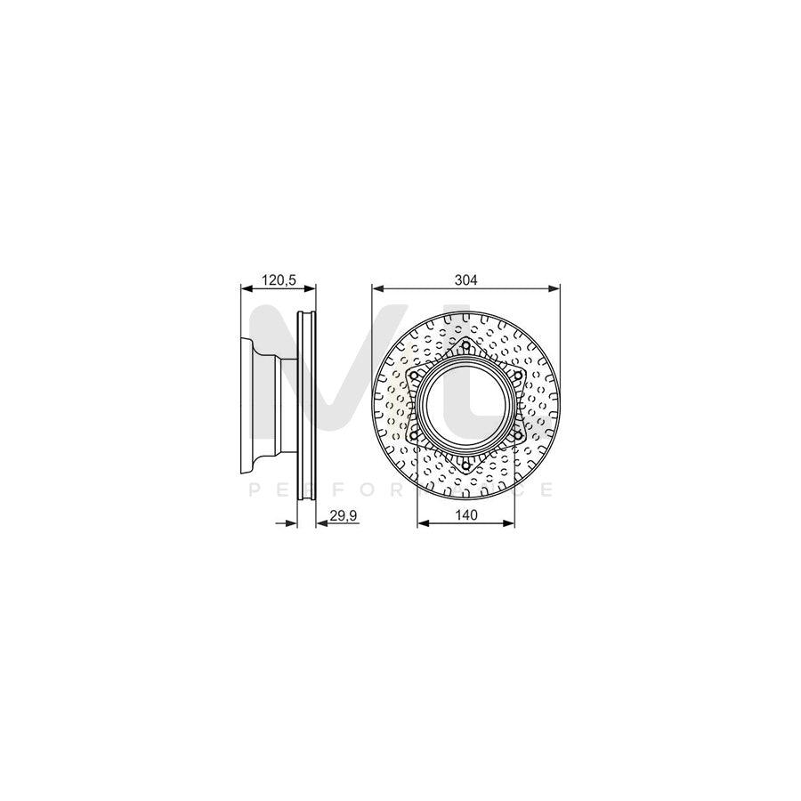 BOSCH 0 986 479 601 Brake Disc suitable for MERCEDES-BENZ VARIO Vented, Coated, High-carbon | ML Performance Car Parts