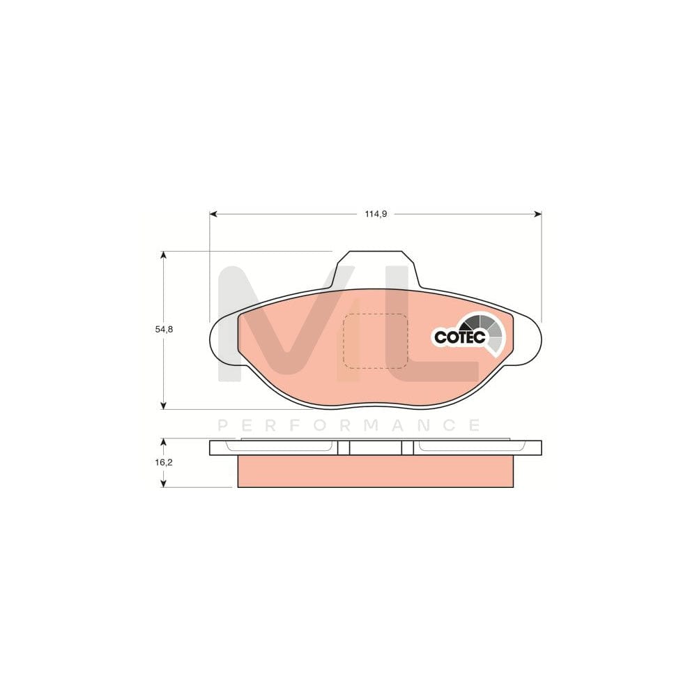 TRW Cotec Gdb1099 Brake Pad Set For Fiat Cinquecento (170) Not Prepared For Wear Indicator | ML Performance Car Parts