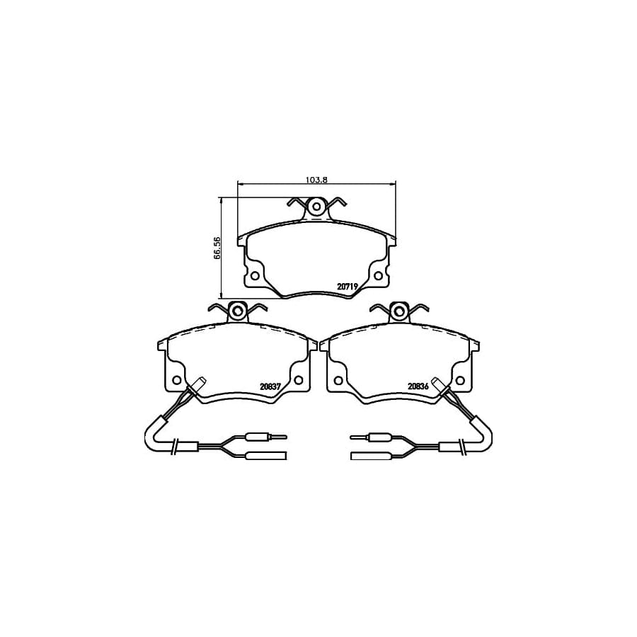 Mintex Mdb1278 Brake Pad Set For Lancia Prisma (831)