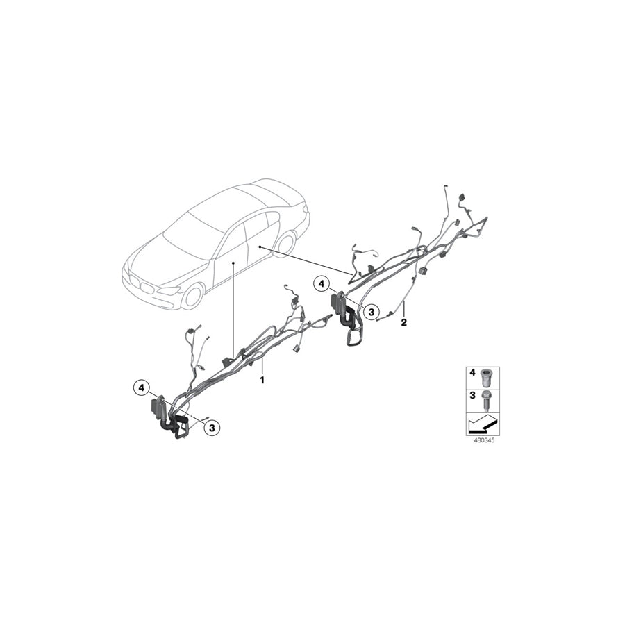 Genuine BMW 61129219983 F01 F04 Door Wiring Harness, Rear (Inc. Hybrid 7, 740i & 750i) | ML Performance UK