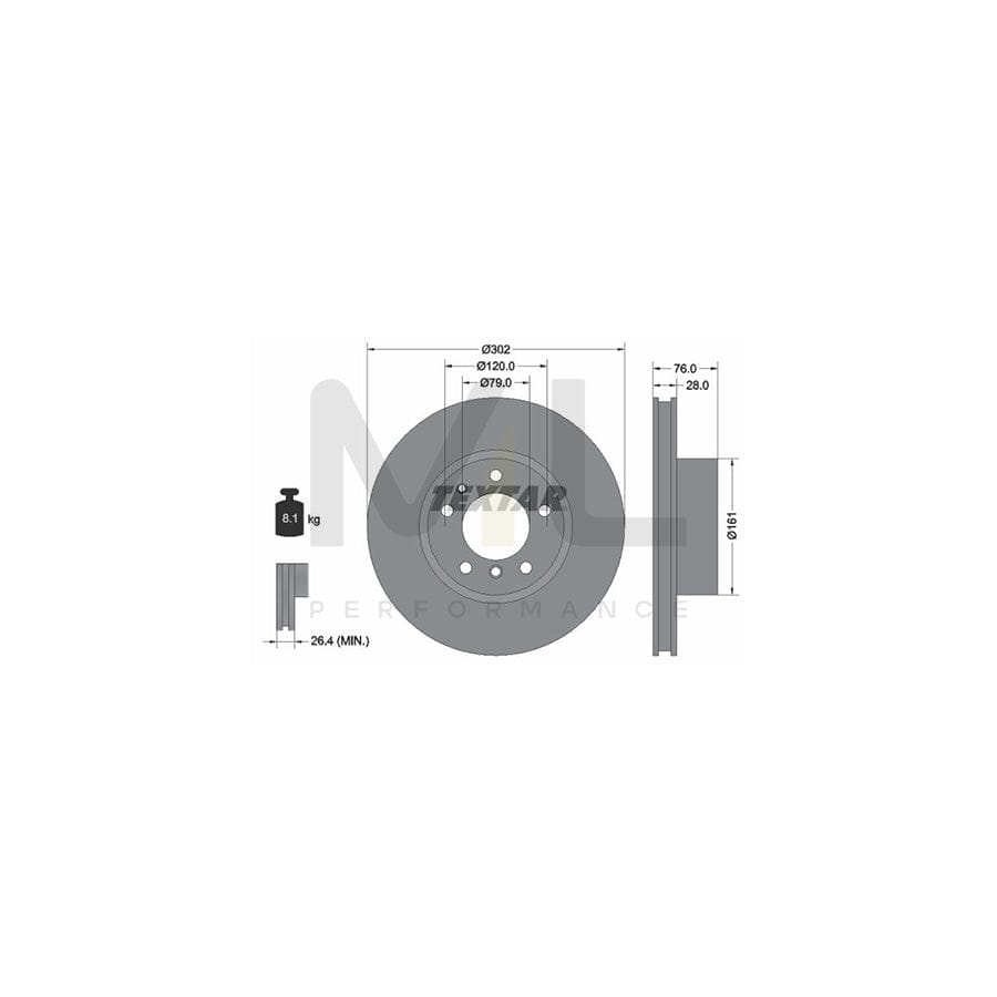 TEXTAR 92042400 Brake Disc Internally Vented, without wheel hub, without wheel studs | ML Performance Car Parts