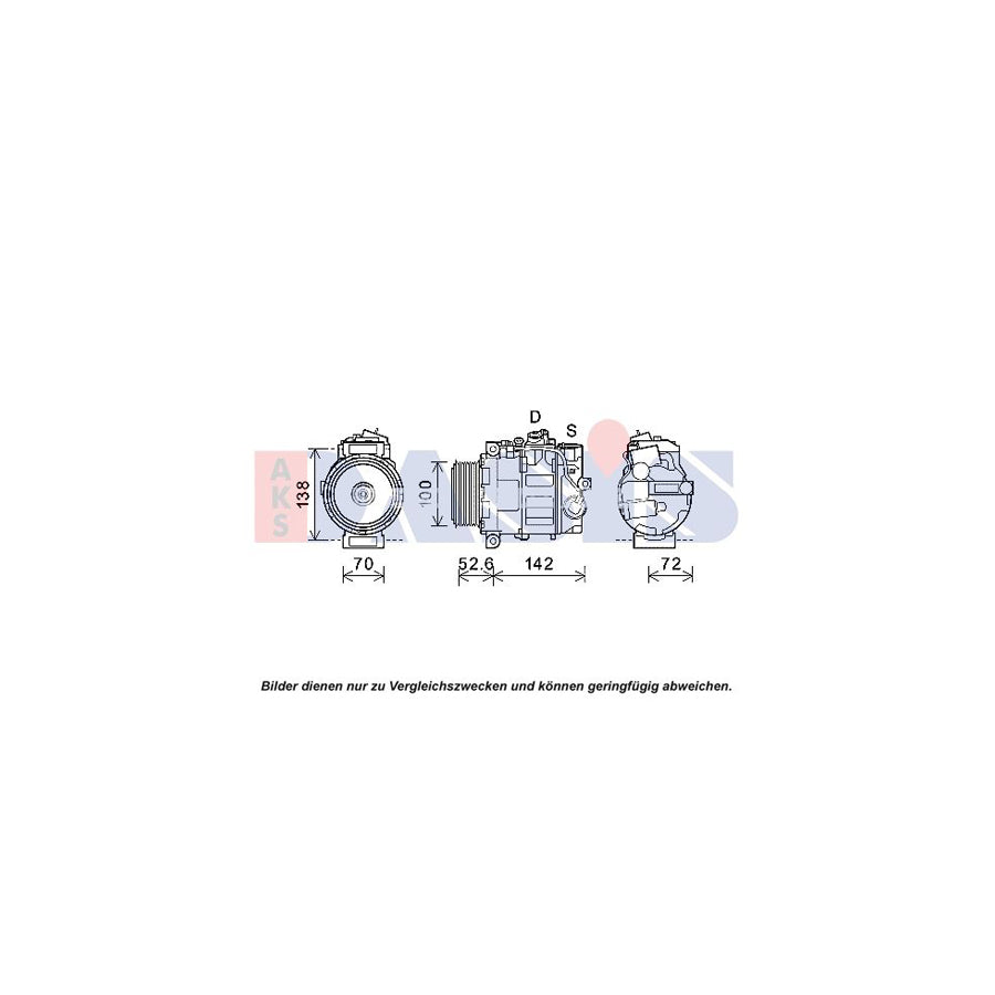 AKS Dasis 852715N Compressor, Air Conditioning Suitable For Mercedes-Benz S-Class Saloon (W221) | ML Performance UK