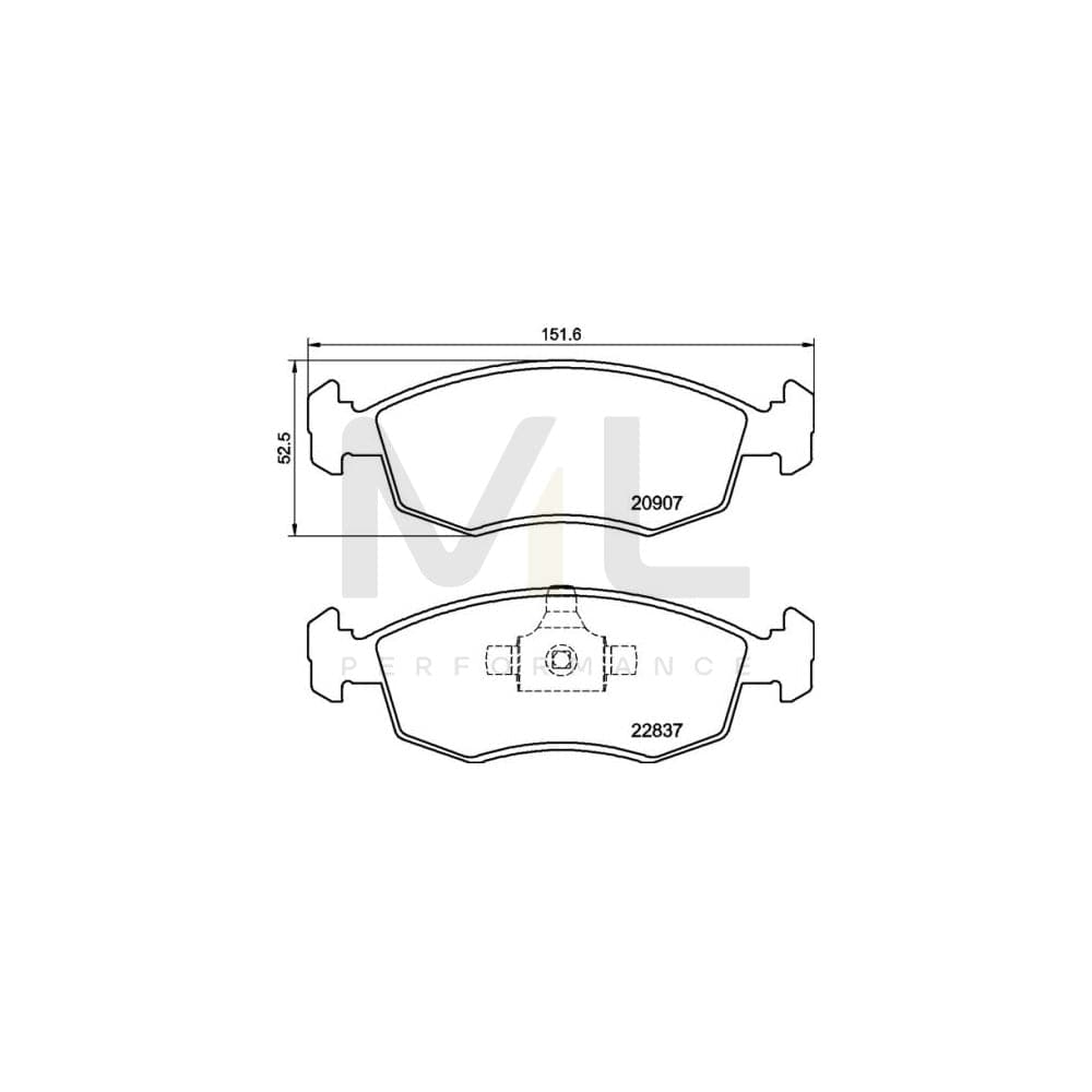 Brembo P 23 192 Brake Pad Set For Fiat Strada Pickup (278) Excl. Wear Warning Contact, With Piston Clip | ML Performance Car Parts