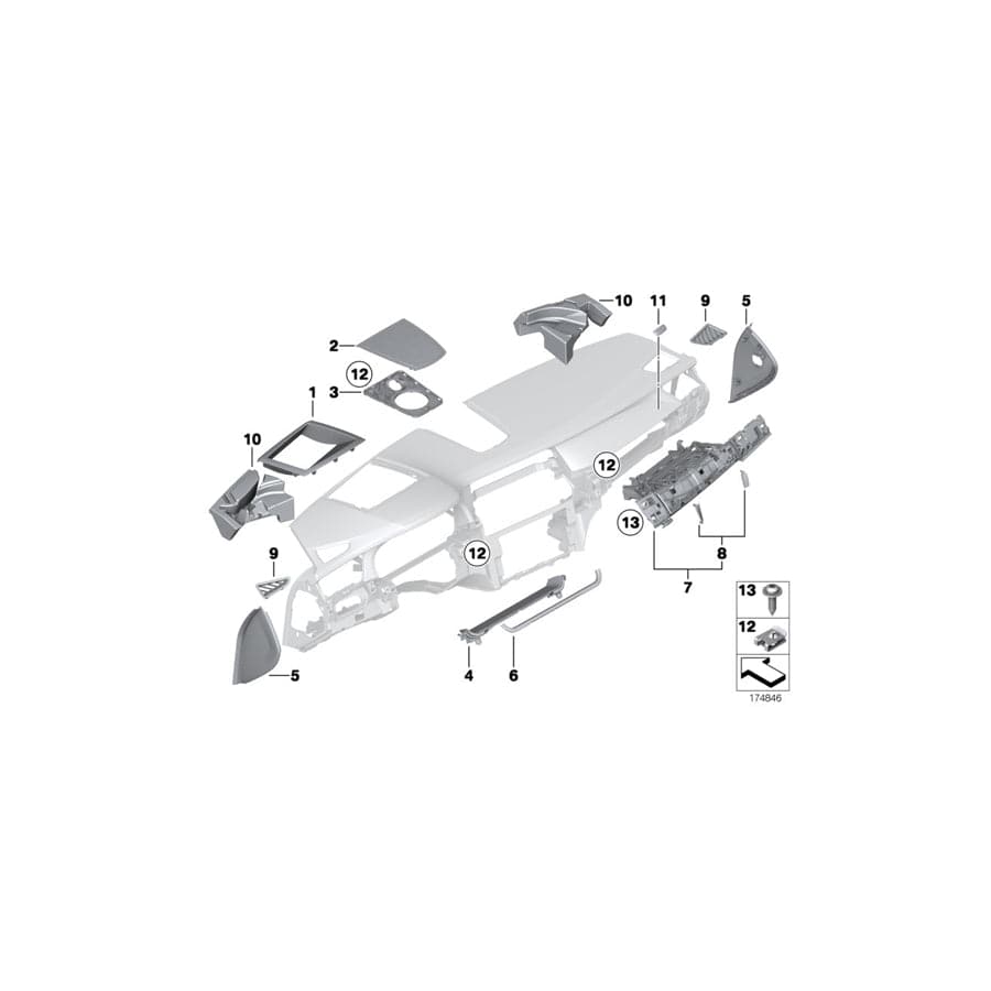 Genuine BMW 51459119798 F02 F01 Storage Tray On I-Panel, Top (Inc. 750LiS, 760i & 740i) | ML Performance UK Car Parts