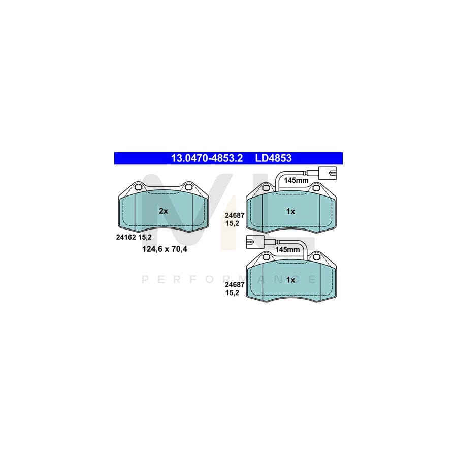 ATE Ceramic 13.0470-4853.2 Brake pad set incl. wear warning contact | ML Performance Car Parts