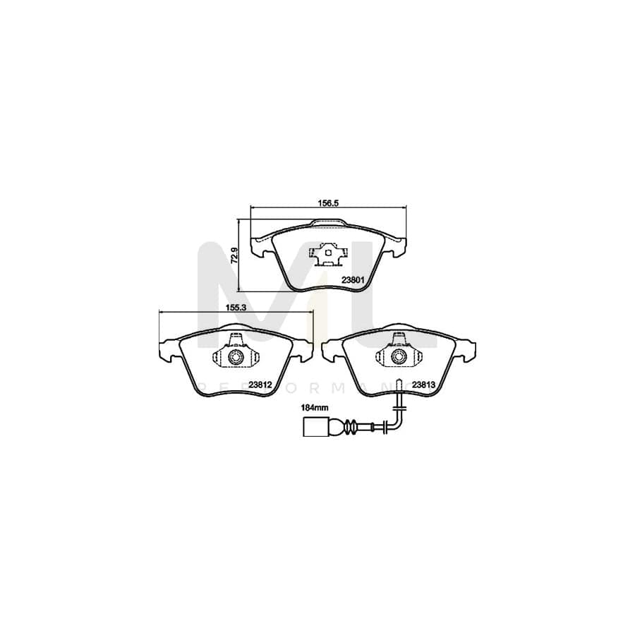 TEXTAR 2380102 Brake pad set with integrated wear warning contact | ML Performance Car Parts