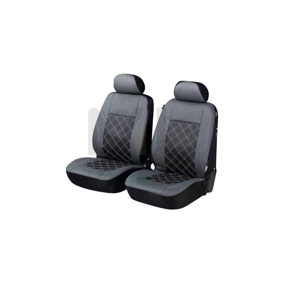 WALSER ZIPP IT Deluxe 11980 Car seat cover Black/Grey, Leatherette, Front | ML Performance Car Parts