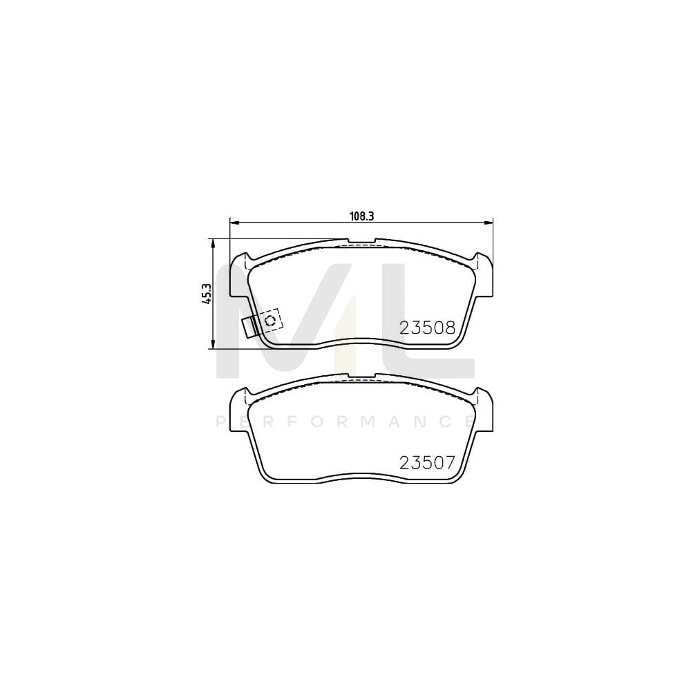 Hella 8DB 355 015-071 Brake Pad Set With Acoustic Wear Warning | ML Performance Car Parts