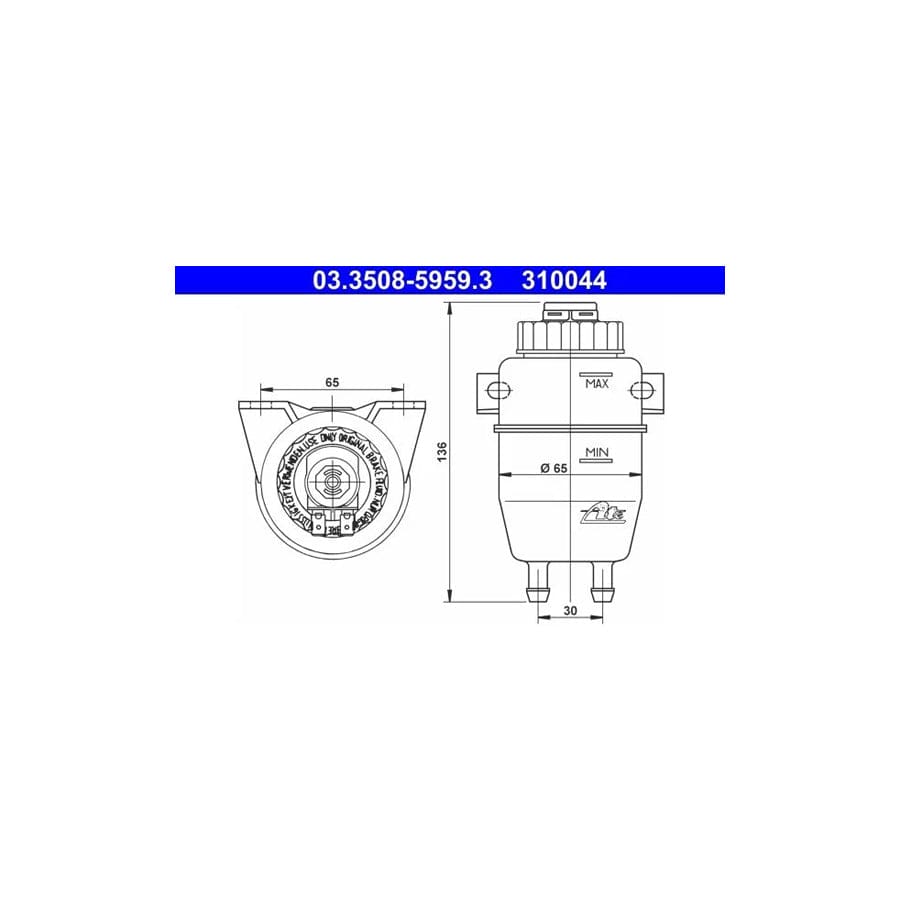 ATE 03.3508-5959.3 Expansion Tank, Brake Fluid