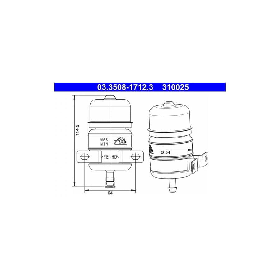 ATE 03.3508-1712.3 Expansion Tank, Brake Fluid