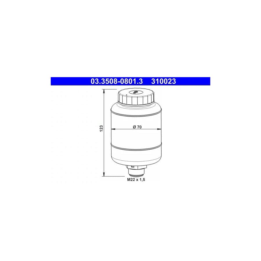 ATE 03.3508-0801.3 Expansion Tank, Brake Fluid