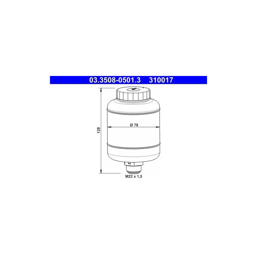 ATE 03.3508-0501.3 Expansion Tank, Brake Fluid