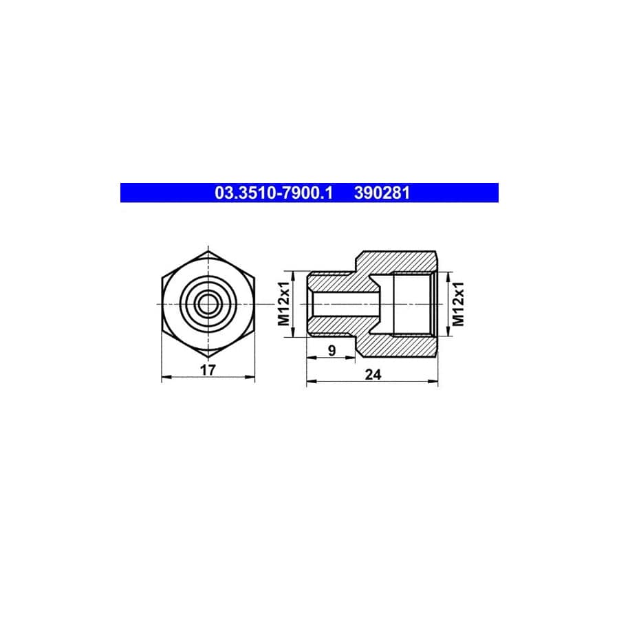 ATE 03.3510-7900.1 Adapter, Brake Lines