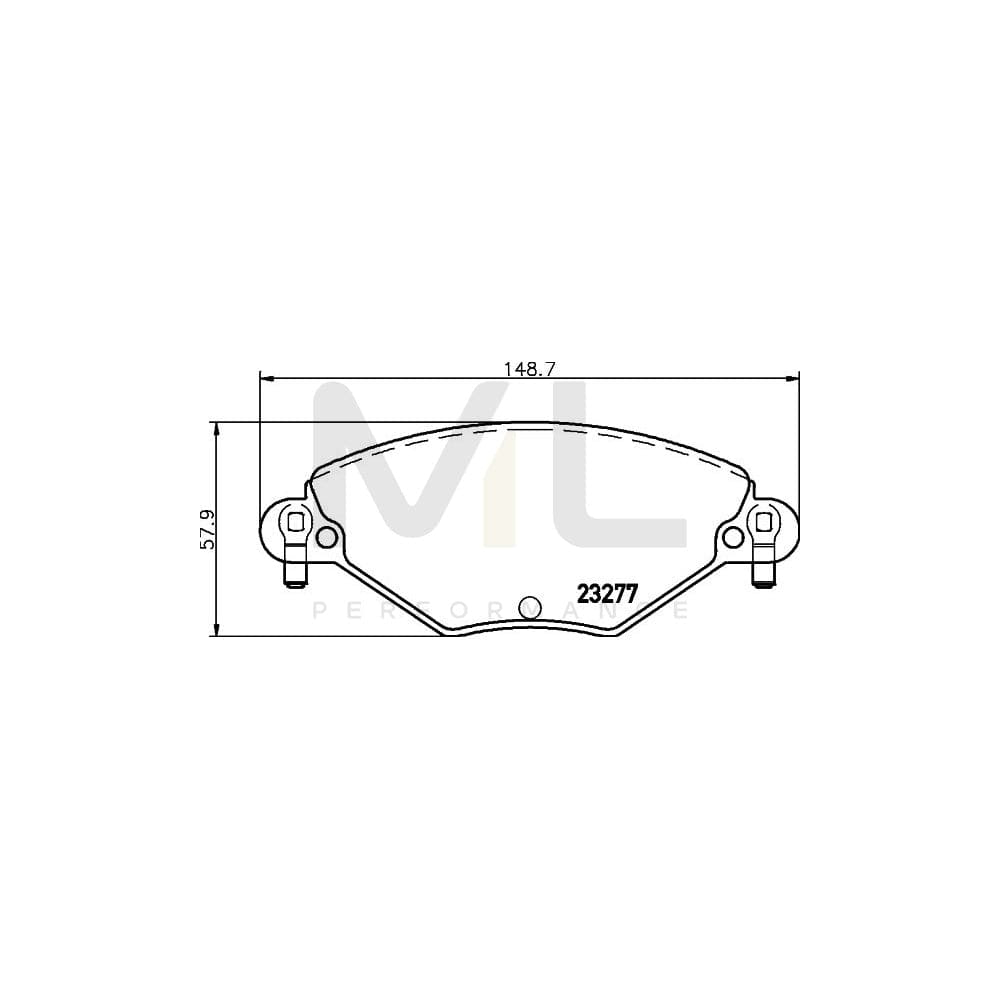 Hella 8DB 355 019-411 Brake Pad Set For Citroën C5 Incl. Wear Warning Contact, With Brake Caliper Screws | ML Performance Car Parts