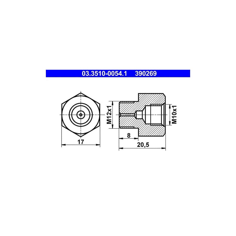 ATE 03.3510-0054.1 Adapter, Brake Lines