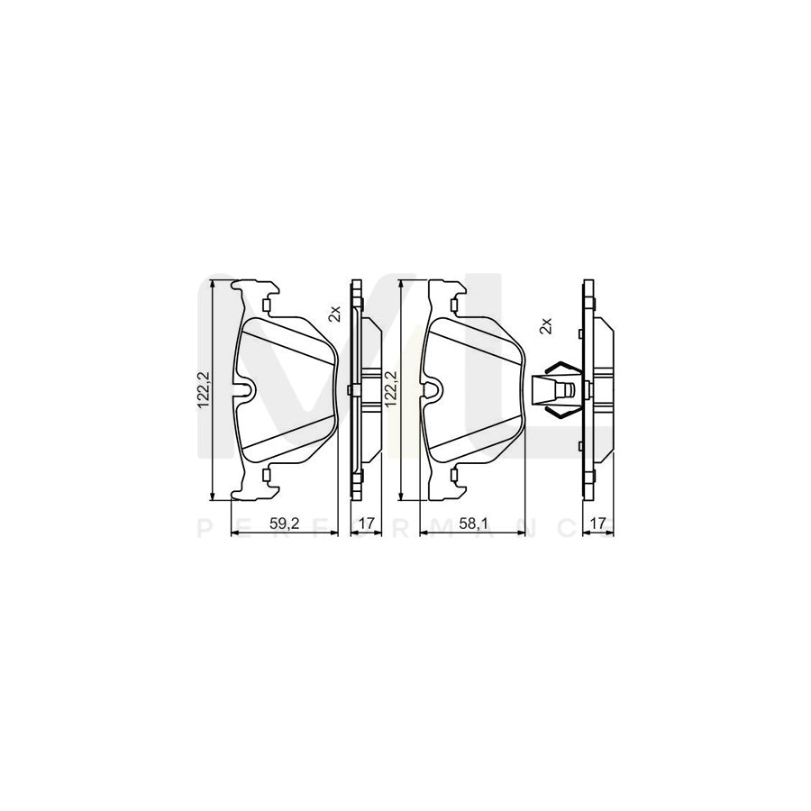 Bosch 0986495481 Brake Pad Set BP2113 | ML Performance Car Parts