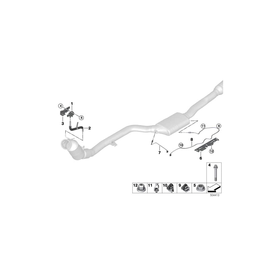 Genuine BMW 11789488340 G05 Temperature Sensor, Exhaust L=1020 (Inc. X5 45eX) | ML Performance UK Car Parts