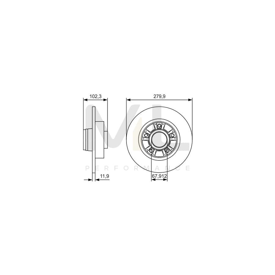 BOSCH 0 986 479 S44 Brake Disc Solid, Oiled | ML Performance Car Parts