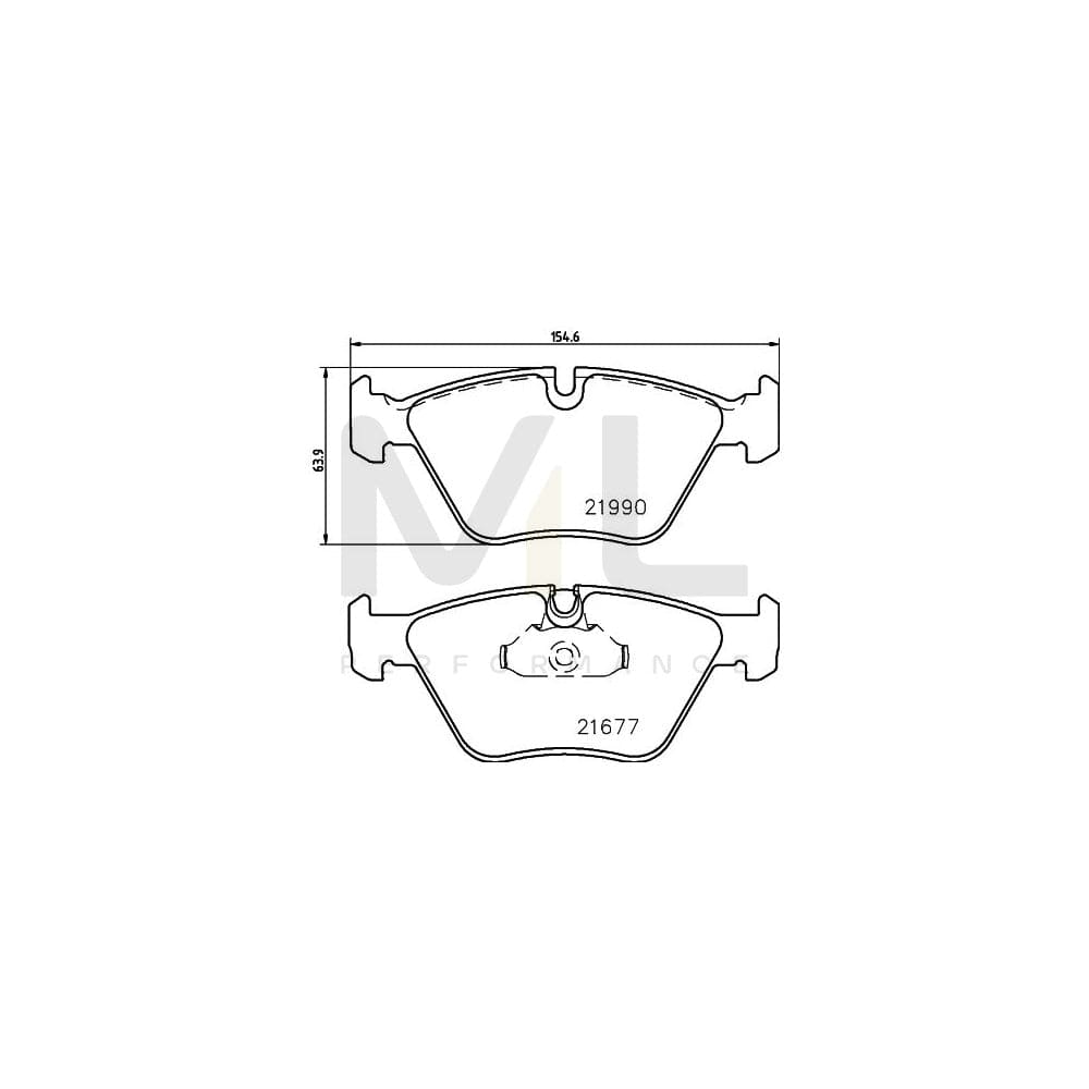 Hella 8DB 355 010-711 Brake Pad Set For Bmw 5 Series Prepared For Wear Indicator | ML Performance Car Parts