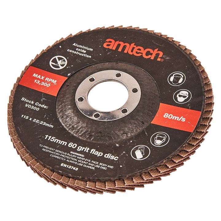 Amtech 115mm Flap Disc (60 Grit) | ML Performance DIY & Power Tools