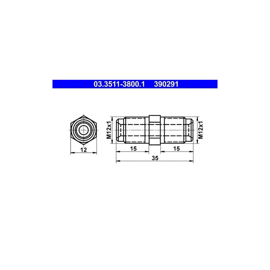 ATE 03.3511-3800.1 Adapter, Brake Lines