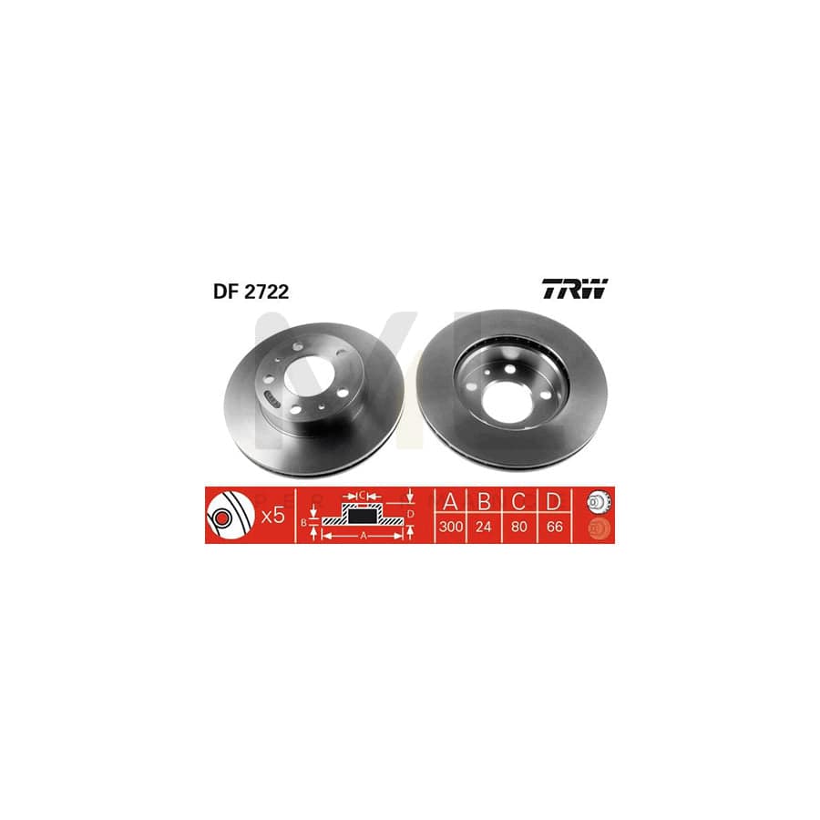 TRW DF2722 Brake Disc Vented, Painted | ML Performance Car Parts