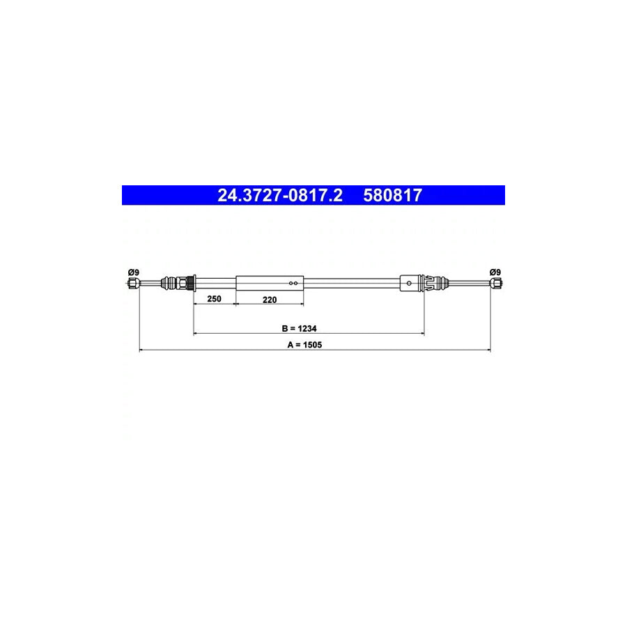 ATE 24.3727-0817.2 Hand Brake Cable