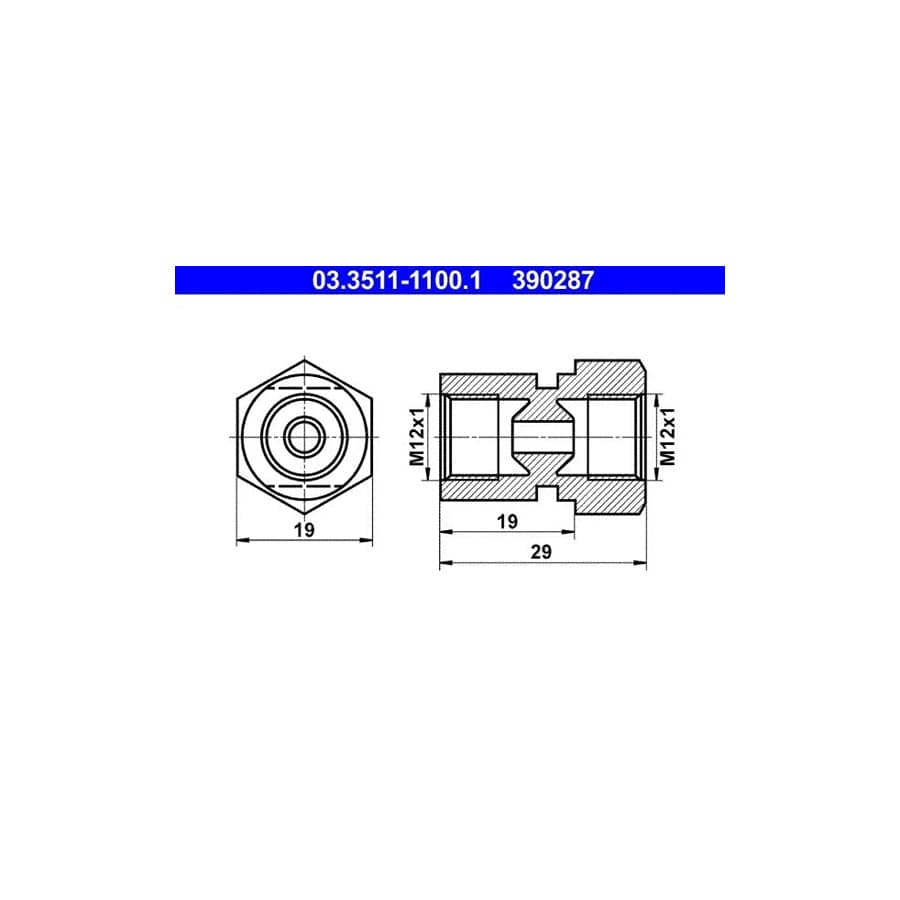 ATE 03.3511-1100.1 Adapter, Brake Lines