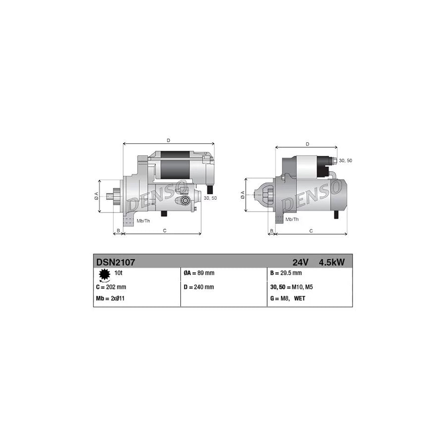 Denso DSN2107 Dsn2107 Starter Motor | ML Performance UK