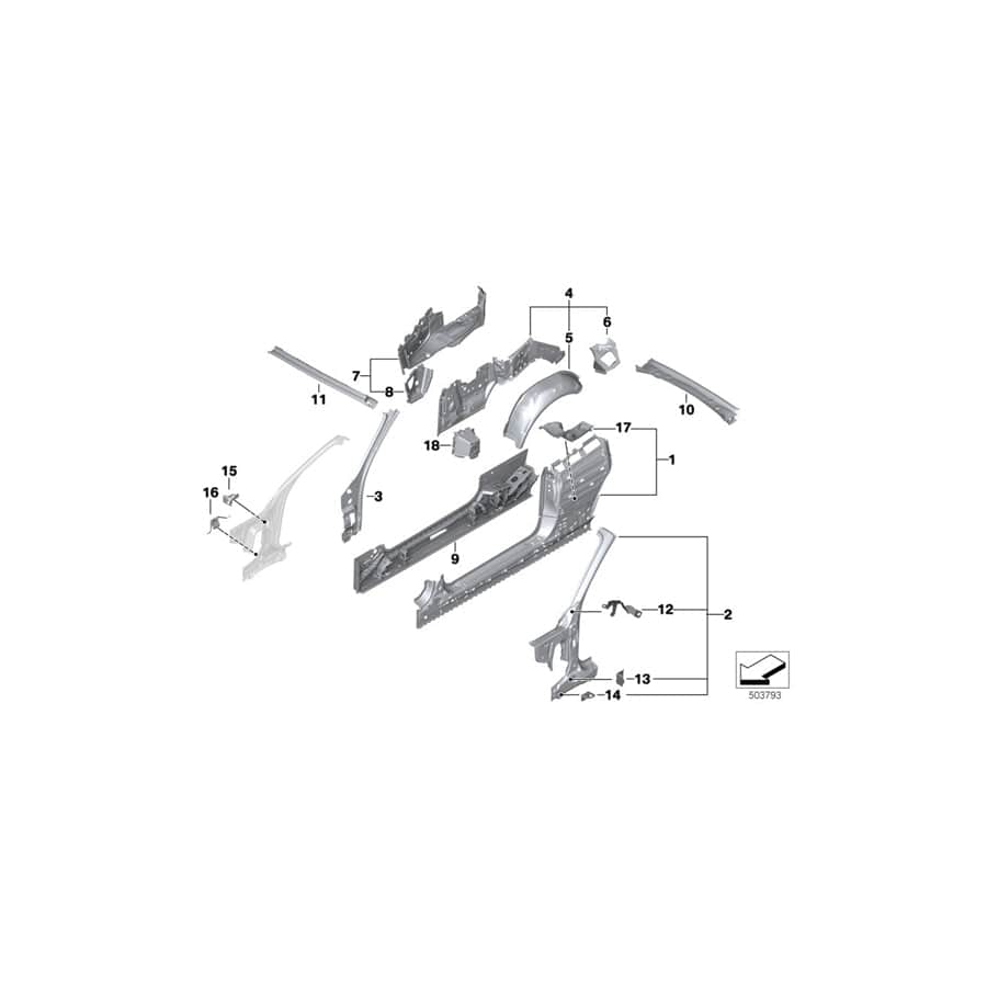 Genuine BMW 41217347088 F23 Rear Panel Side Wall, Rear Right (Inc. 230i, 220d & M240i) | ML Performance UK Car Parts