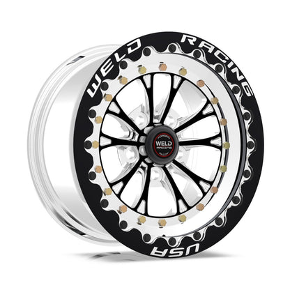 Weld 794B510206F Vitesse Beadlock Wheel 15x10 5x4.5 ET-51 BS3.5 Black Center - Polished Shell