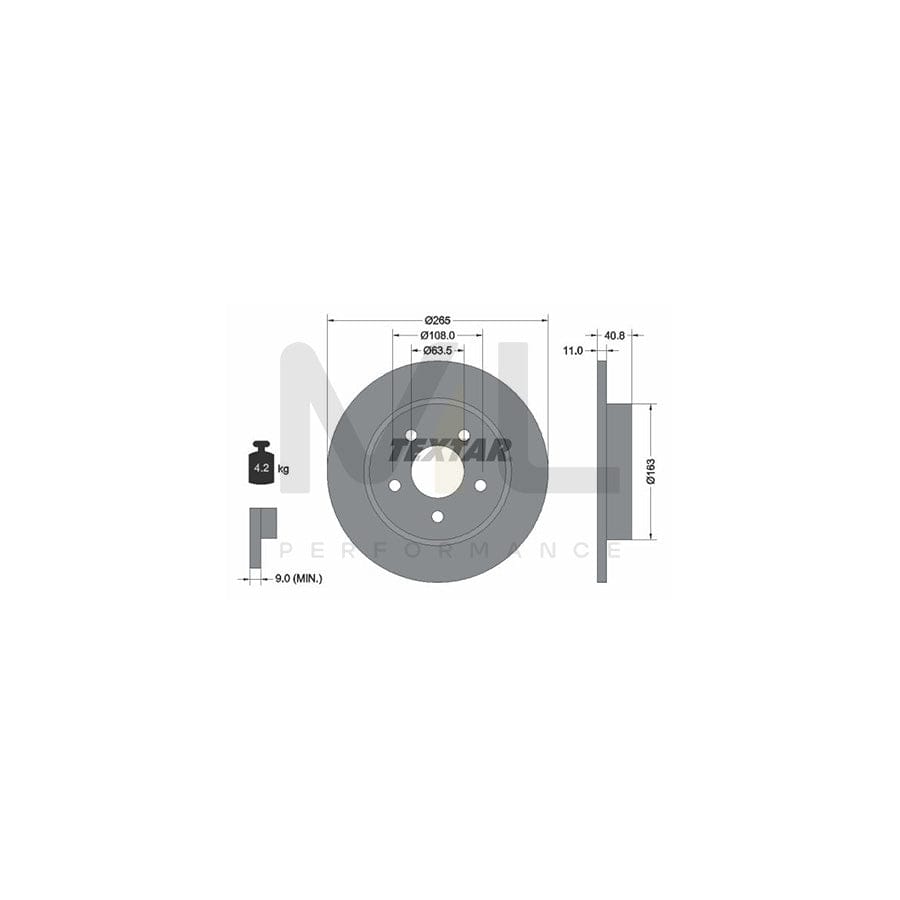 TEXTAR 92133700 Brake Disc Solid, without wheel hub, without wheel studs | ML Performance Car Parts