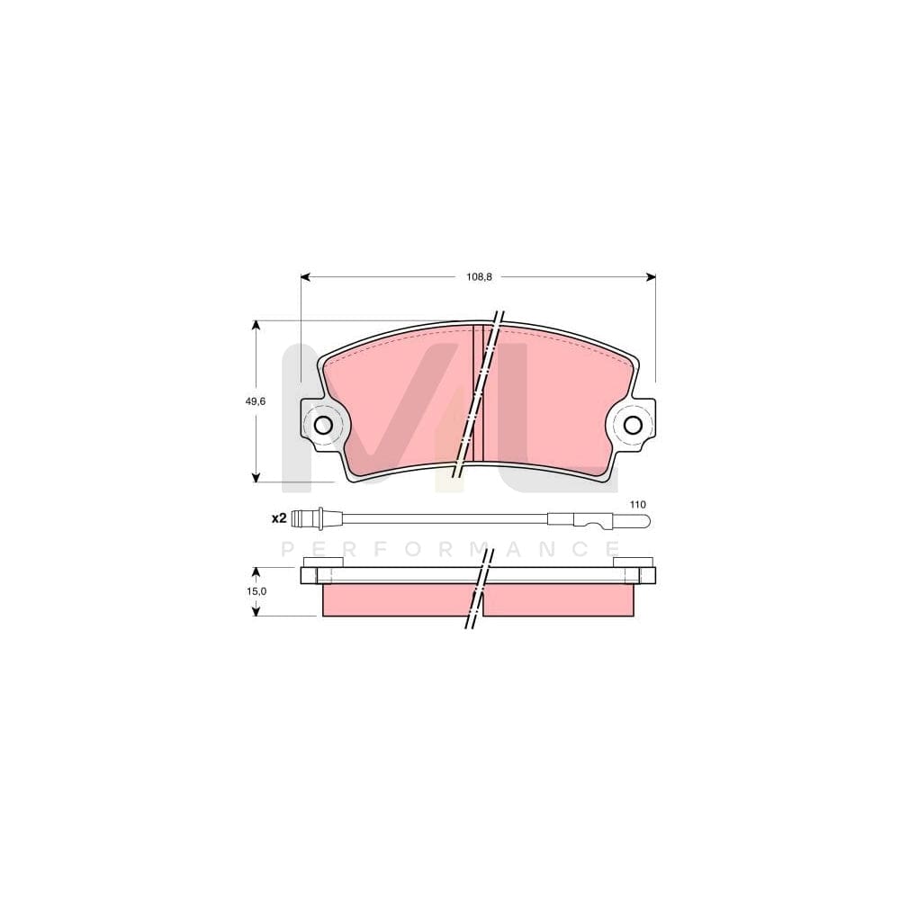 TRW Gdb1303 Brake Pad Set Incl. Wear Warning Contact | ML Performance Car Parts