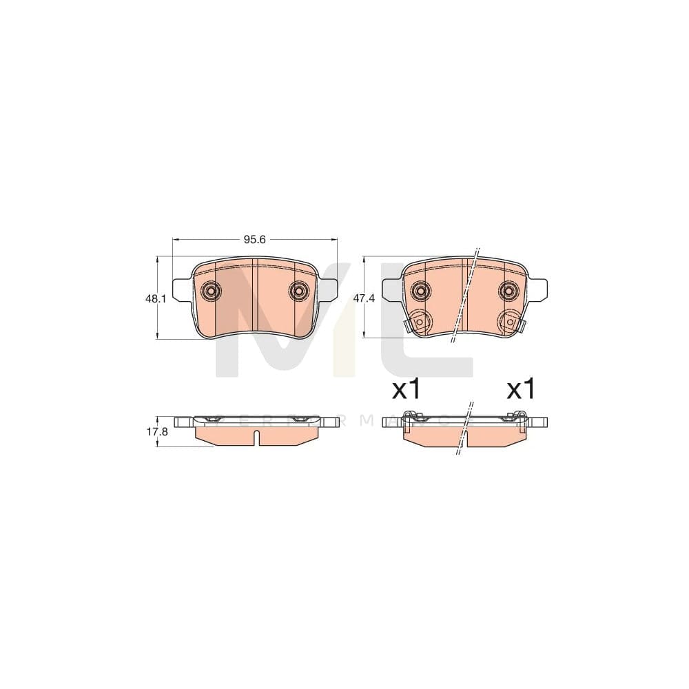 TRW Gdb2032 Brake Pad Set For Fiat 500L (351, 352) With Acoustic Wear Warning | ML Performance Car Parts