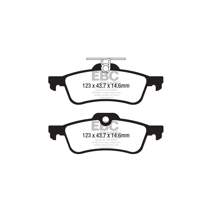 EBC DP42181R Honda Civic Yellowstuff Rear Brake Pads - ATE Caliper 2 | ML Performance UK Car Parts