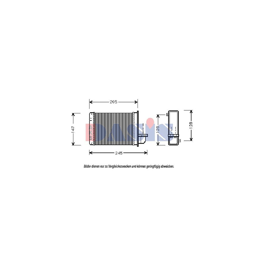 AKS Dasis 029080N Heater Matrix For Rover 100 / Metro Hatchback (Xp) | ML Performance UK