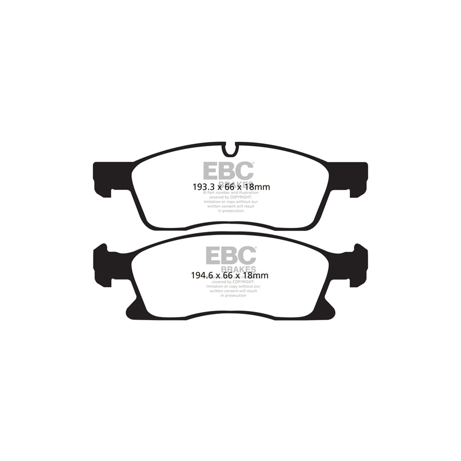 EBC PD13KF889 Dodge Jeep Yellowstuff Front Brake Pad & GD Disc Kit - ATE Caliper (Inc. Durango & Grand Cherokee) 2 | ML Performance UK Car Parts