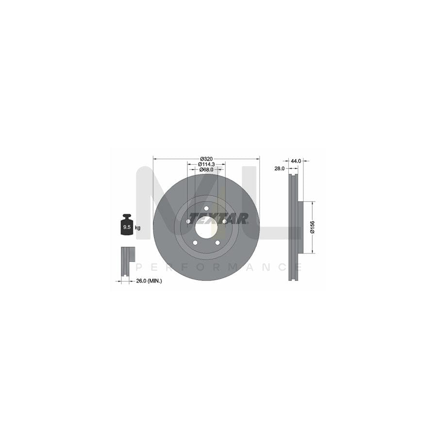 TEXTAR 92222000 Brake Disc for NISSAN Qashqai / Qashqai+2 I (J10, NJ10) Internally Vented, without wheel hub, without wheel studs | ML Performance Car Parts