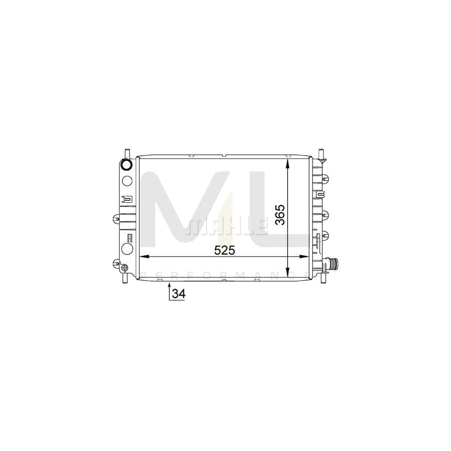 MAHLE ORIGINAL CR 1142 000S Engine radiator with accessories, with holder, with bracket, Mechanically jointed cooling fins, Manual Transmission | ML Performance Car Parts