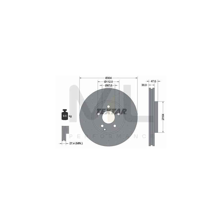 TEXTAR 92124000 Brake Disc suitable for MERCEDES-BENZ S-Class Saloon (W220) Internally Vented, Perforated, without wheel hub, without wheel studs | ML Performance Car Parts