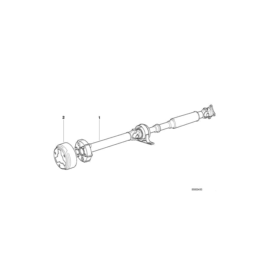 Genuine BMW 26111229471 E36 Drive Shaft Automatic Transmission L=1057mm (Inc. Z3 1.9) | ML Performance UK Car Parts